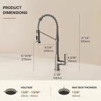 Contemporary Commercial-Style 2-Function Single-Handle Pull-Down Kitchen Faucet with LED Base LP3398-CF- Brushed Nickel