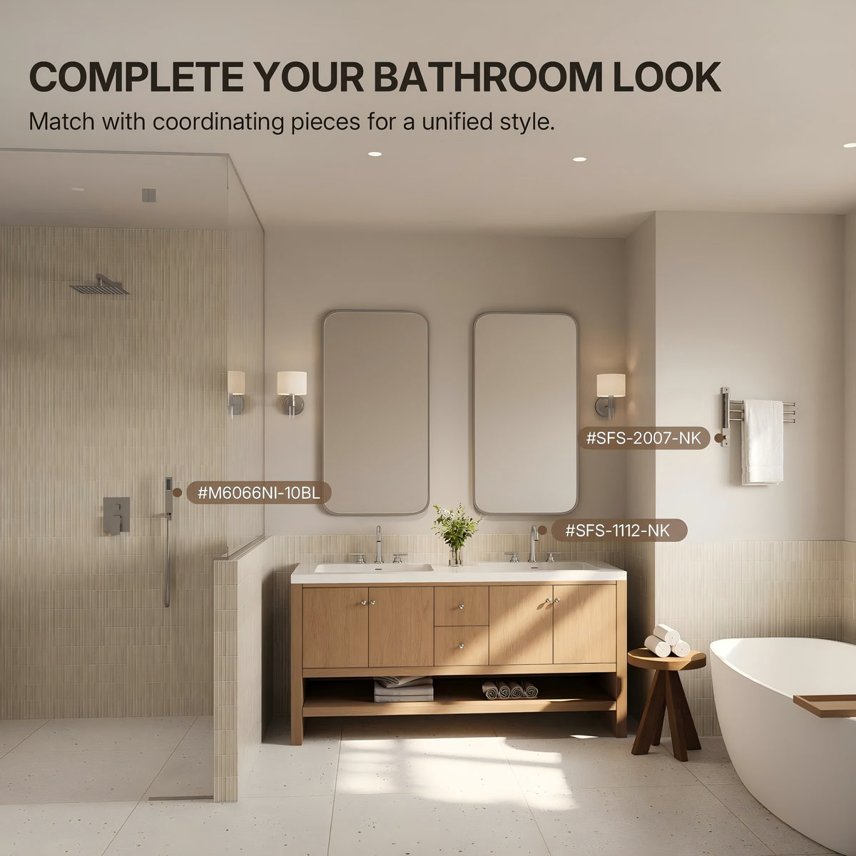 Widespread Bathroom Faucet 3 Hole, 2-Handle Bathroom Sink Faucet with Drain Assembly LP02009-YS - Brushed Nickel