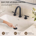 Widespread Bathroom Faucet 3 Hole, 2-Handle Bathroom Sink Faucet LP02088-YS - Gun Gray