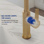Pull-Down Kitchen Faucet with Dual-Function Sprayer, Single-Handle Sink Faucet LPL099122-CF - Brushed Gold