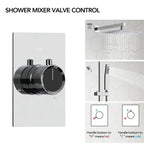 10" Pressure-Balanced Rain Shower System with Adjustable Slide Bar Handheld Shower and Rough-In Valve LP06685-LY - Chrome