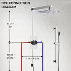 Wall Mount High-Pressure Rainfall Shower Faucet, Dual Showerheads System with Handheld Shower LP9875-LY - Chrome