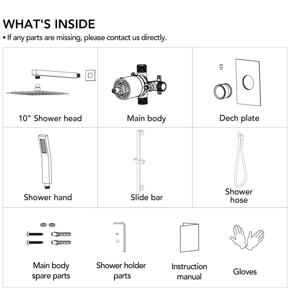 Wall Mount High-Pressure Rainfall Shower Faucet, Dual Showerheads System with Handheld Shower LP9875-LY - Chrome