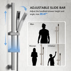 Wall Mount High-Pressure Rainfall Shower Faucet, Dual Showerheads System with Handheld Shower LP08871-LY - Brushed Nickel
