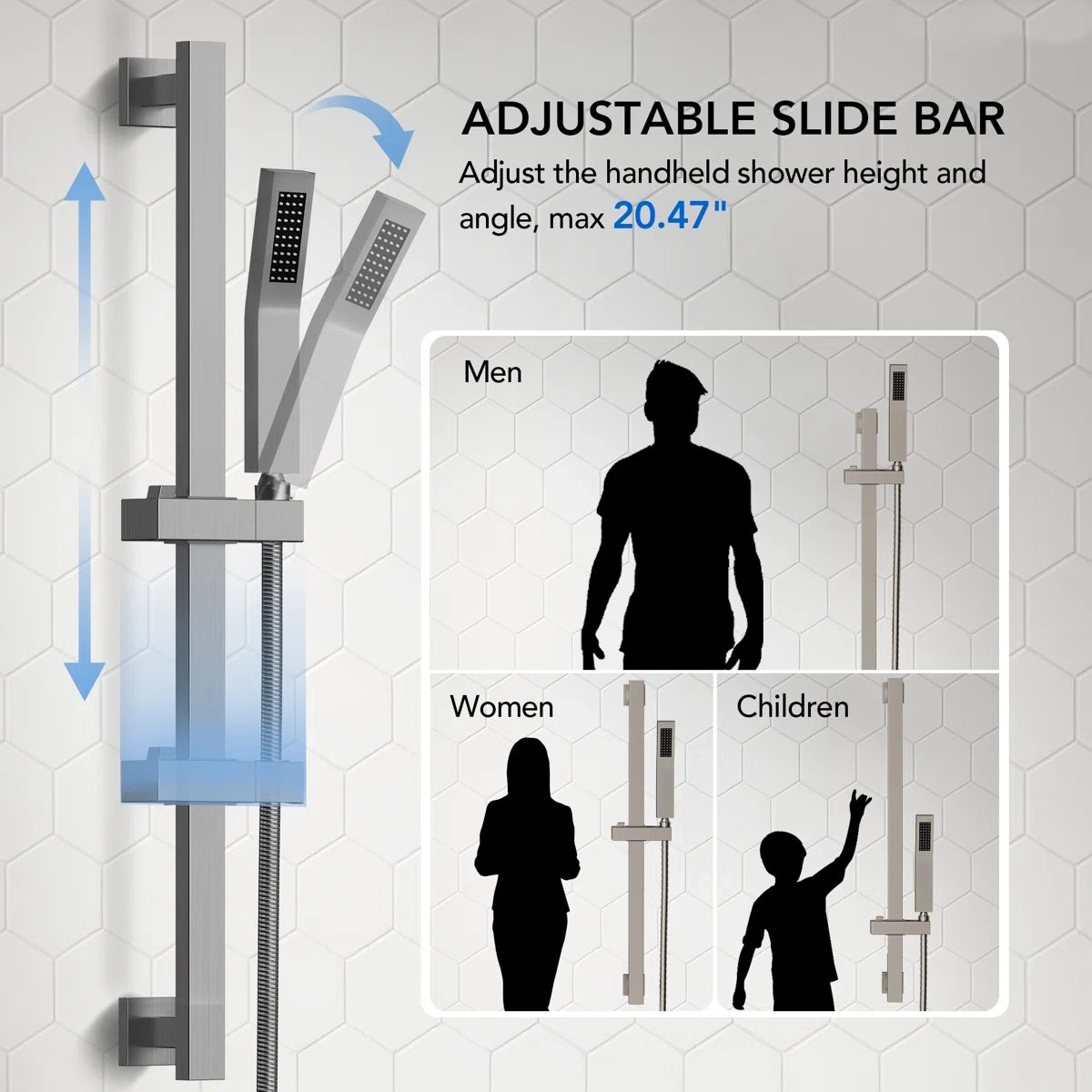 Wall Mount High-Pressure Rainfall Shower Faucet, Dual Showerheads System with Handheld Shower LP08871-LY - Brushed Nickel