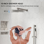 Wall Mount High-Pressure Rainfall Shower Faucet, Dual Showerheads System with Handheld Shower LP08871-LY - Brushed Nickel