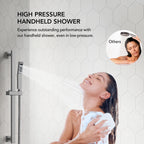 Wall Mount High-Pressure Rainfall Shower Faucet, Dual Showerheads System with Handheld Shower LP08871-LY - Brushed Nickel