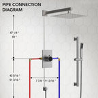 Wall Mount High-Pressure Rainfall Shower Faucet, Dual Showerheads System with Handheld Shower LP08871-LY - Brushed Nickel
