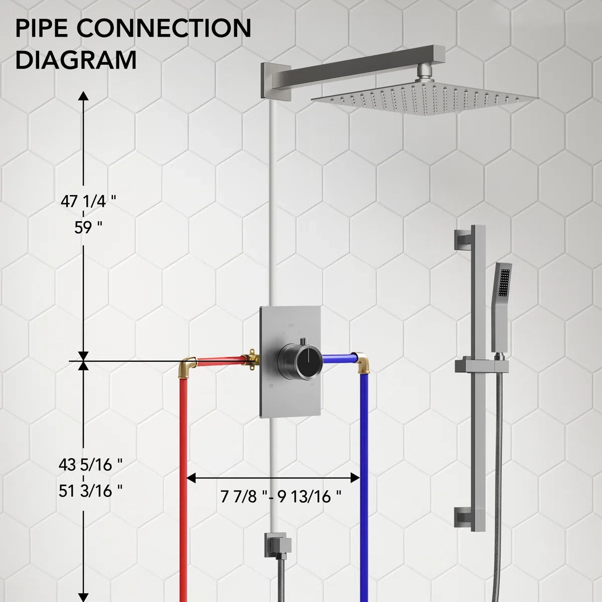 Wall Mount High-Pressure Rainfall Shower Faucet, Dual Showerheads System with Handheld Shower LP08871-LY - Brushed Nickel