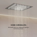 12" LED Ceiling-Mount Pressure-Balanced Rainfall Shower System with 6" Wall Shower Head and Slide Bar Handheld Shower LP98556-LY - Brushed Nickel