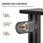 Single Hole Bathroom Faucet, Single-Handle Waterfall Sink Faucet with Drain Assembly LPBK0021 - Matte Black
