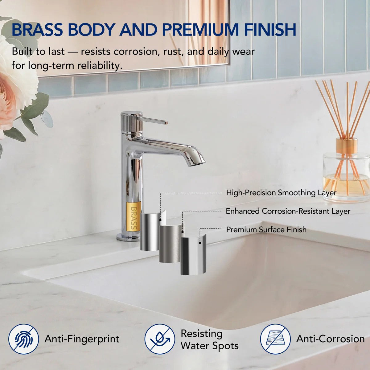 Single-Hole Single-Handle Bathroom Sink Faucet with Drain AssemblyLP66013-YS - Chrome