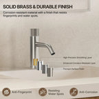 Single Hole Bathroom Faucet,Knob Single Handle Bathroom Sink Faucet with Drain Assembly LP0087-YS - Brushed Nickel