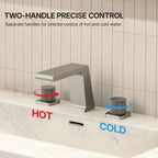 Widespread Bathroom Faucet 3 Hole, 2-handle Bathroom Sink Faucet with Drain Assembly LP00129-YS - Brushed Nickel