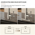 Dual-Function Single-Handle Pull-Down Kitchen Faucet with Deck Plate LP08812-CF- Brushed Nickel
