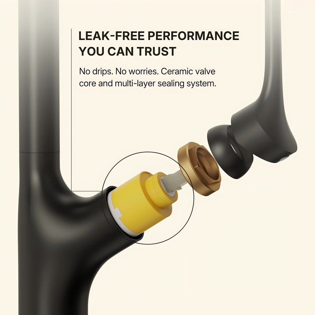 Dual-Function Single-Handle Pull-Down Kitchen Faucet LP0997-CF - Matte Black