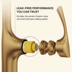 Pull-Down Single Handle Kitchen Faucet with High-Arc Spout LP0667-CF - Brushed Gold