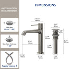 Single-Hole Single-Handle Bathroom Sink Faucet with Drain Assembly LP3360981-YS - Brushed Nickel