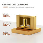 Widespread Bathroom Faucet 3 Hole, 2-handle Bathroom Sink Faucet with Drain Assembly LP0054568-YS - Brushed Gold