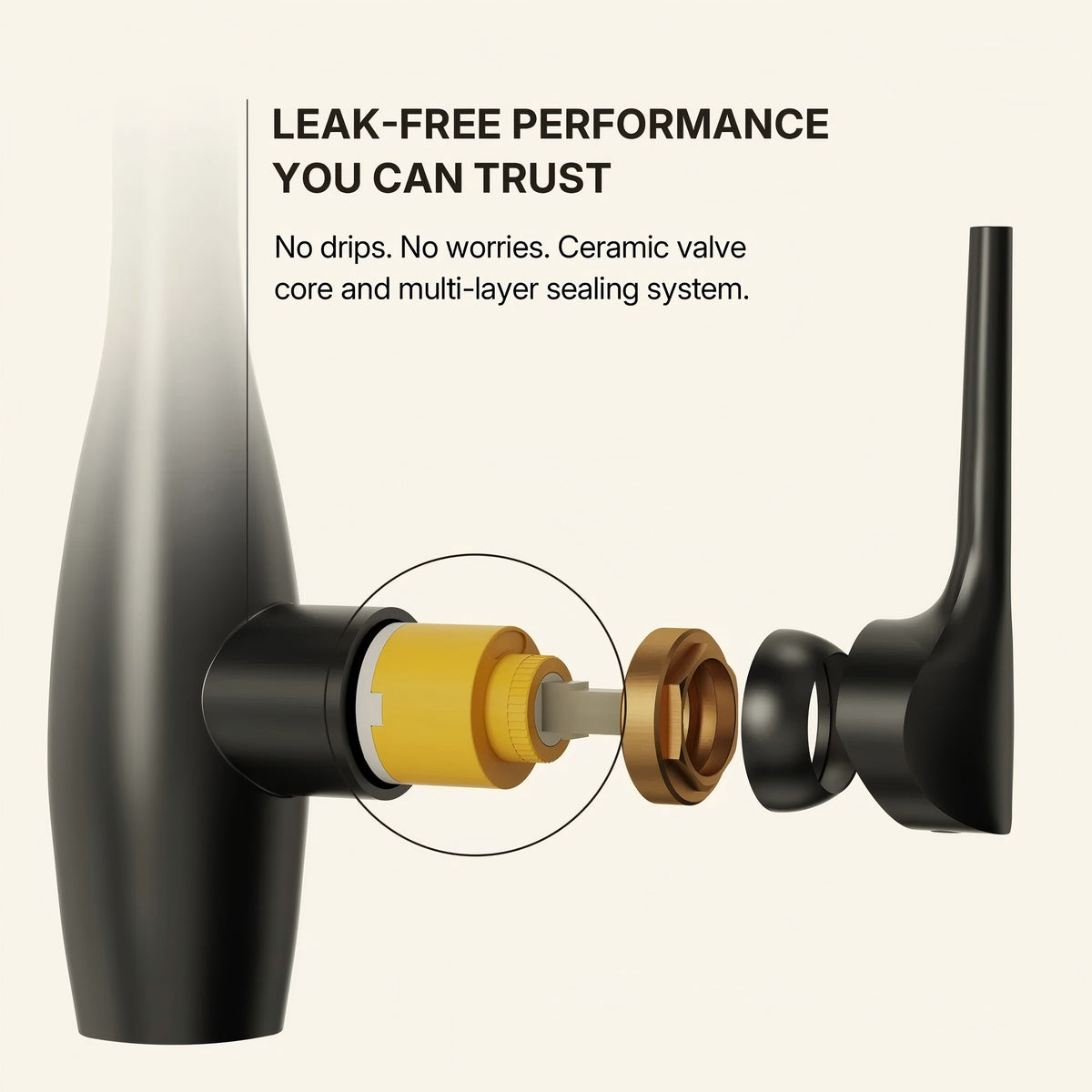 Commercial Style Dual Function Single Handle Pull Down Kitchen Faucet LP052-CF - Matte Black