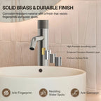 Single Hole Bathroom Vessel Faucet, Single Handle Bathroom Vessel Sink Faucet with Drain Assembly LP0229983-YS - Brushed Nickel