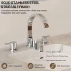 Widespread Bathroom Faucet 3 Hole, 2-Handle Bathroom Sink Faucet with Drain Assembly LP66138-YS - Chrome