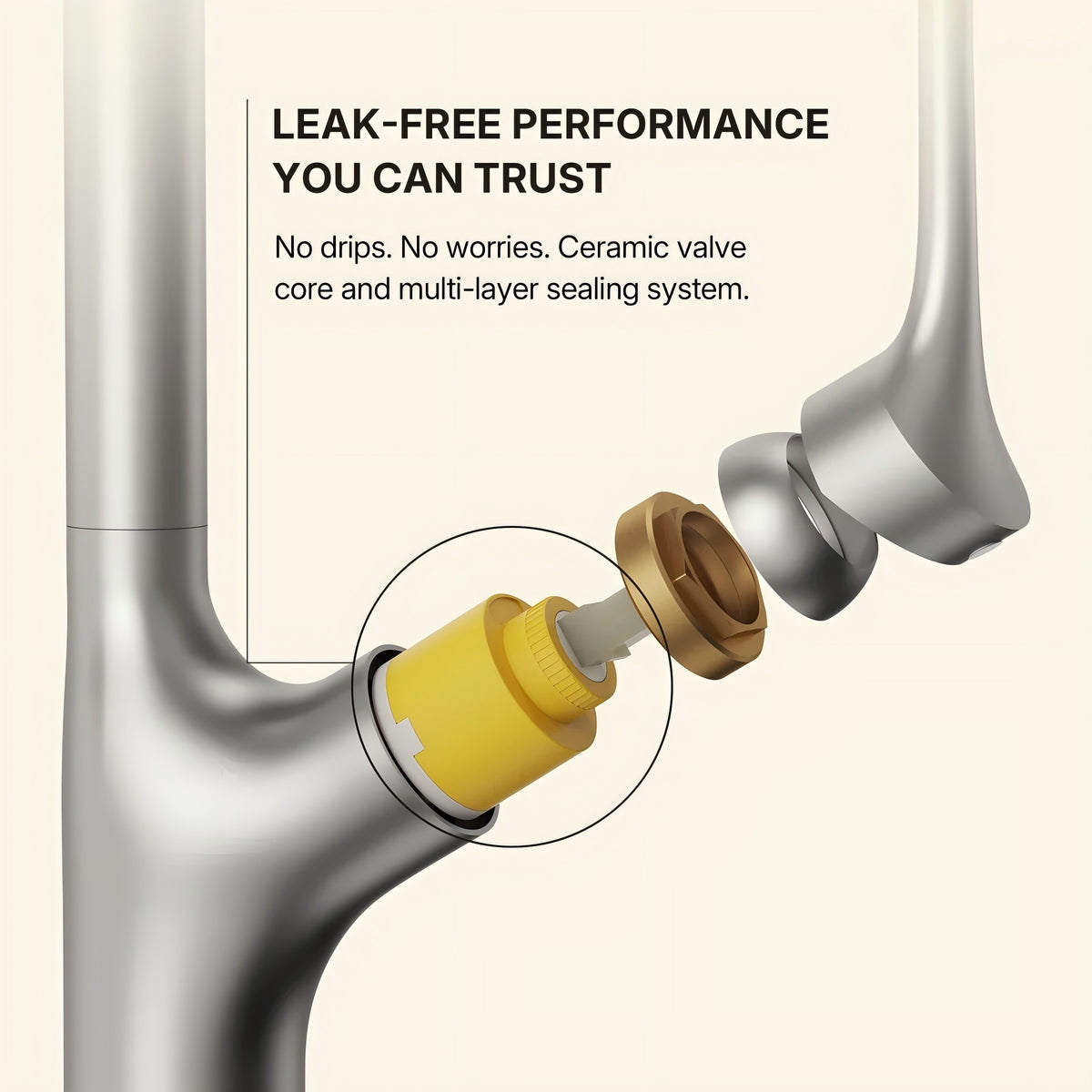 Pull Down Single Handle Kitchen Faucet with Dual Function LP0998-CF - Stainless Steel