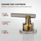 Widespread Bathroom Faucet 3 Hole, 2-Handle Bathroom Sink Faucet with Drain Assembly LP02009-YS - Brushed Nickel