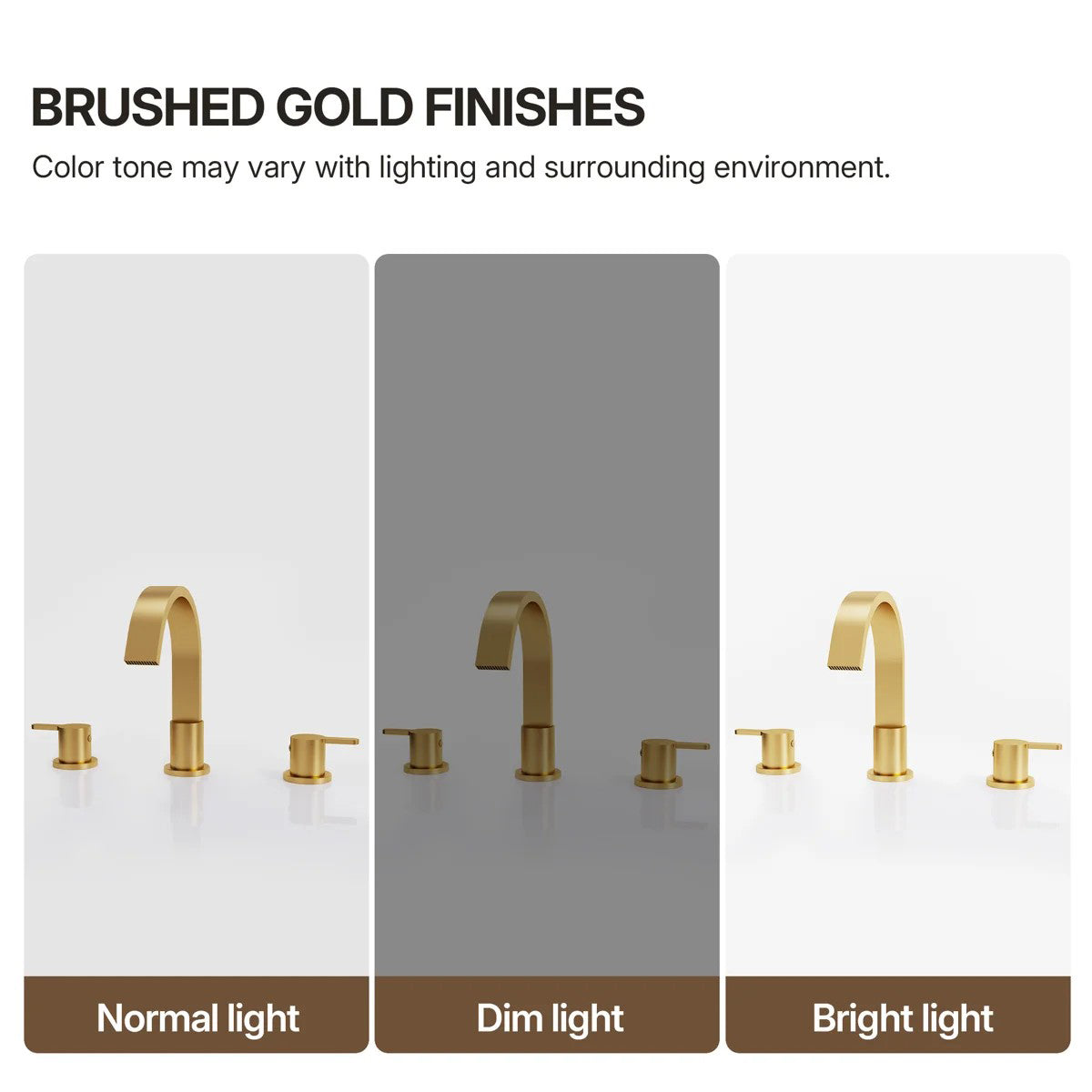 Widespread Bathroom Faucet 3 Hole, 2-handle Bathroom Sink Faucet with Drain Assembly LP00503-YS - Brushed Gold