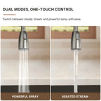 Commercial Dual-Function Pull Down Kitchen Faucet with High Arc Spring Spout LP04412-CF - Brushed Nickel