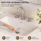 Widespread Bathroom Faucet 3 Hole, 2-Handle Bathroom Sink FaucetLP02006-YS - Chrome