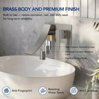 Wall Mounted Bathroom Faucet, Single-handle Bathroom Sink Faucet with Drain Assembly LP99801-YS- Brushed Nickel