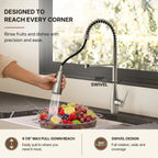 Commercial Style Dual Function Single Handle Pull Down Kitchen Faucet LP051-CF - Stainless Steel