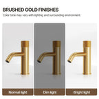 Single Hole Bathroom Faucet,Knob Single Handle Bathroom Sink Faucet with Drain Assembly LP0086-YS - Brushed Gold