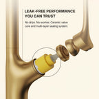Pull Down Single Handle Kitchen Faucet with Dual Function LP0996-CF - Brushed Gold