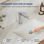 Single Hole Bathroom Faucet with Drain Assembly, Single Handle Bathroom Sink Faucet LP553019-YS - Chrome