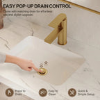 Single Hole Bathroom Faucet, Single Handle Bathroom Sink Faucet with Drain Assembly LP011235-YS - Brushed Gold
