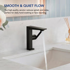 Single Hole Bathroom Faucet with Drain Assembly, Single Handle Bathroom Sink Faucet LP44319-YS - Matte Black