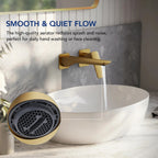 Wall Mounted Bathroom Faucet, Single-handle Bathroom Sink Faucet with Drain Assembly LP12-YS - Brushed Gold