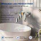 Wall Mounted Bathroom Faucet, Single-handle Bathroom Sink Faucet with Drain Assembly LP667891-YS - Chrome