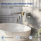 Wall Mounted Bathroom Faucet, Single-handle Bathroom Sink Faucet with Drain Assembly LP2299882-YS - Brushed Nickel