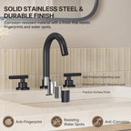 Widespread Bathroom Faucet 3 Hole, 2-Handle Bathroom Sink Faucet LP02088-YS - Gun Gray