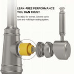Commercial Style Dual Function Single Handle Pull Down Kitchen Faucet LP00303-YS - Stainless Steel