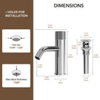 Single Hole Bathroom Faucet,Knob Single Handle Bathroom Sink Faucet with Drain Assembly LP0089-YS - Chrome