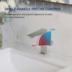 Single Hole Bathroom Faucet with Drain Assembly, Single Handle Bathroom Sink FaucetLP77658- Brushed Nickel