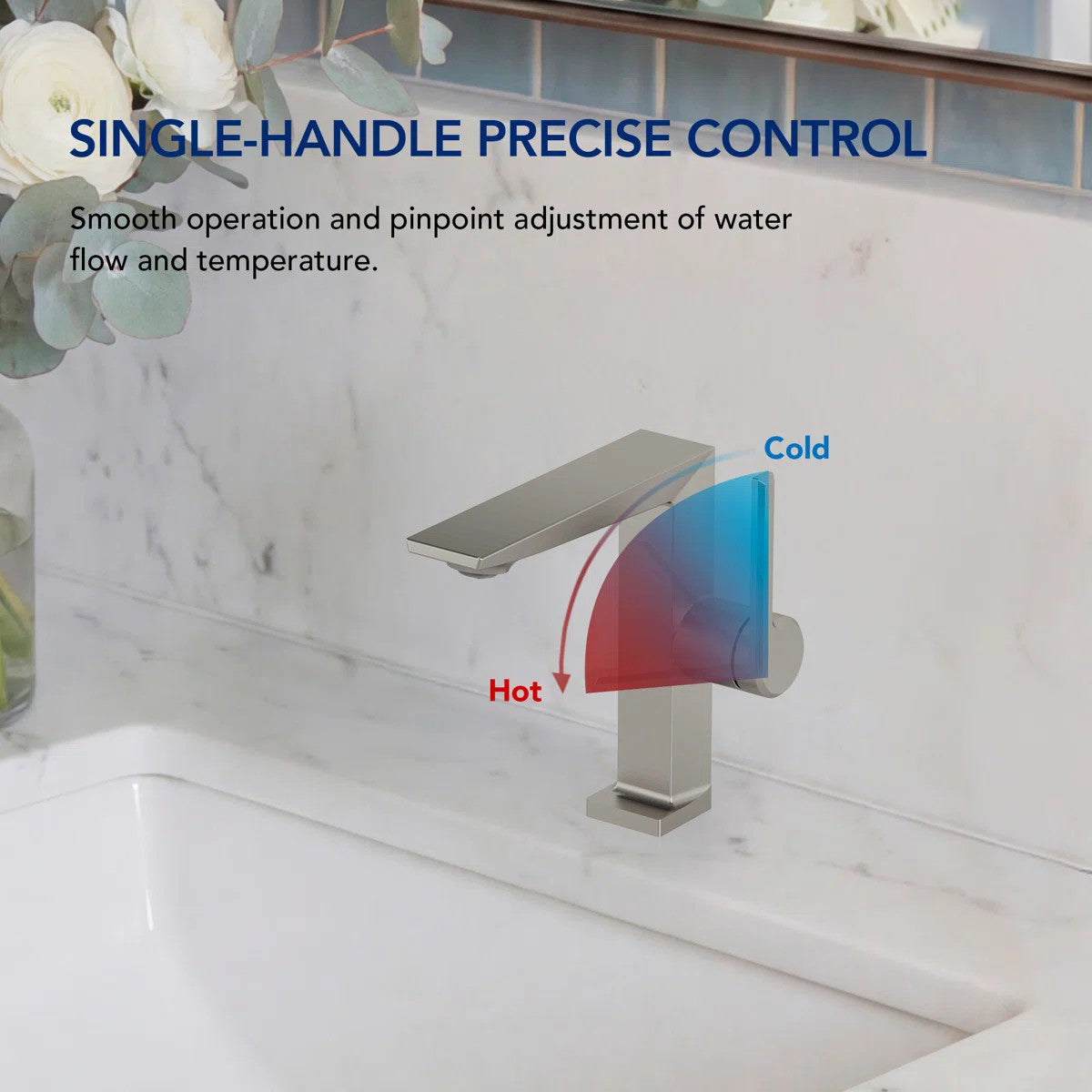 Single Hole Bathroom Faucet with Drain Assembly, Single Handle Bathroom Sink FaucetLP77658- Brushed Nickel