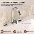 Widespread Bathroom Faucet 3 Hole, 2-handle Bathroom Sink Faucet with Drain Assembly LP00501-YS - Chrome