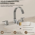 Widespread Bathroom Faucet 3 Hole, 2-handle Bathroom Sink Faucet with Drain Assembly LP01382330-YS - Brushed Nickel