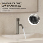 Single Hole Bathroom Faucet,Knob Single Handle Bathroom Sink Faucet with Drain Assembly LP0087-YS - Brushed Nickel