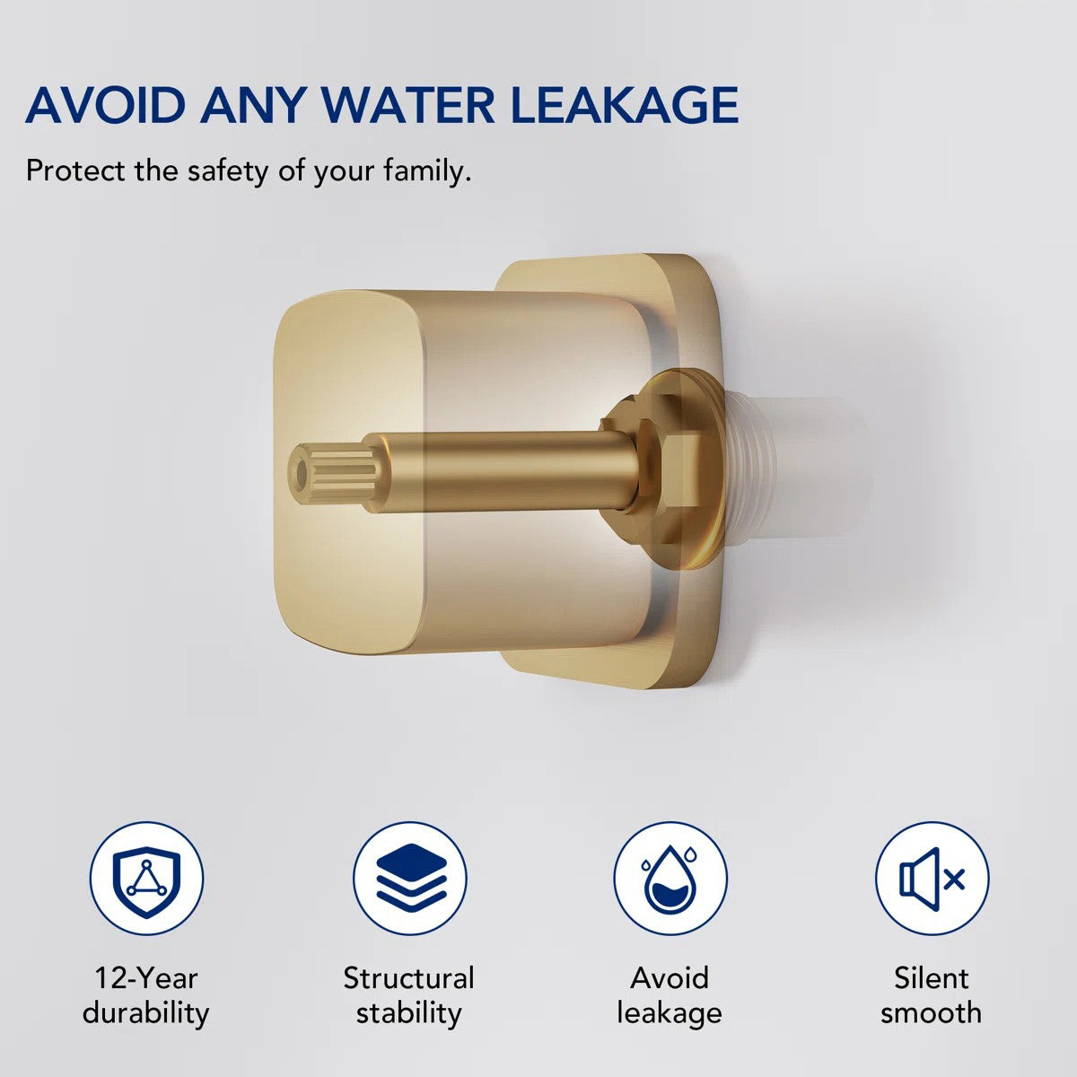 2-Handle Wall Mounted Roman Tub Faucet with Rough-In Valve LP077810-YG - Brushed Gold